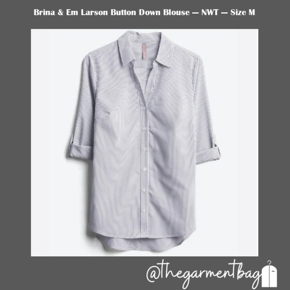 Button Down Blouse by Brina & Em, Size M - NWT
